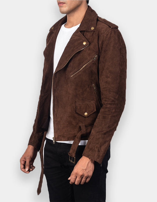 Biker Style Suede Jacket for Men